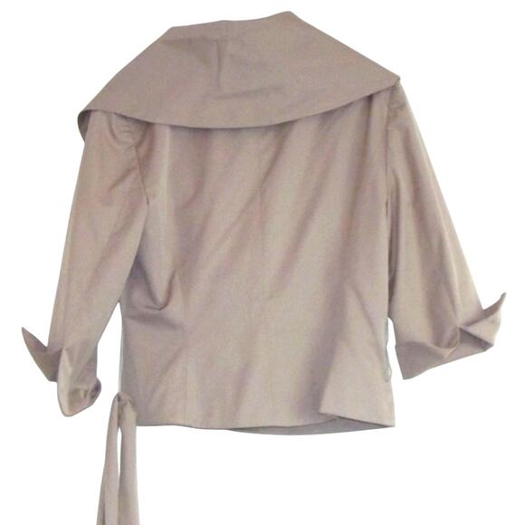Sutton Studio Couture Wrap Jacket Sz 12 Tan Satin Cropped Cocktail Elegant Party - Picture 2 of 8